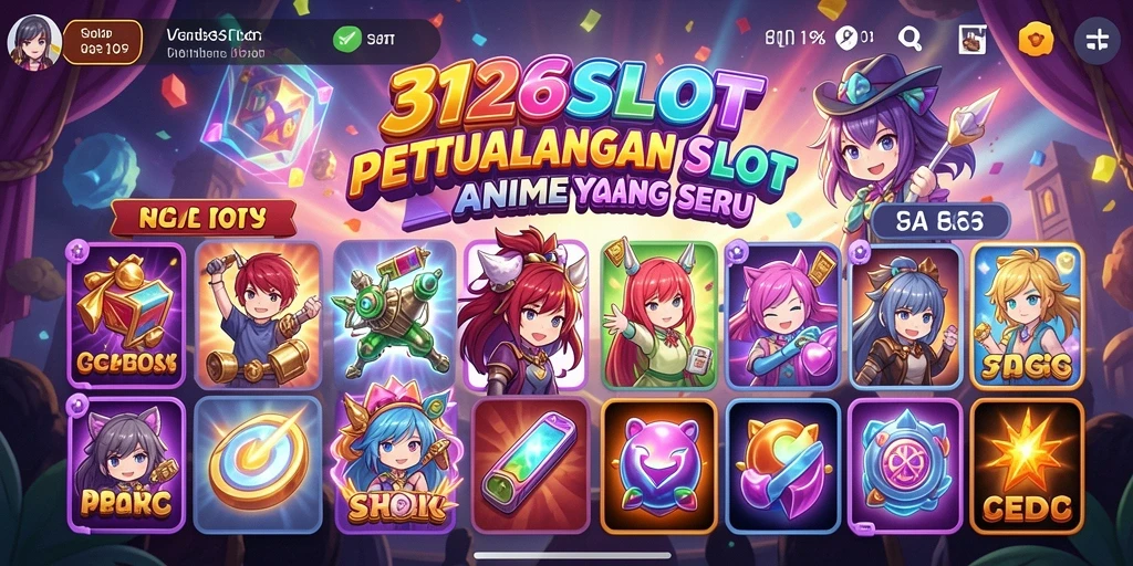 Tampilan gameplay seru 3126SLOT dengan karakter anime menarik.