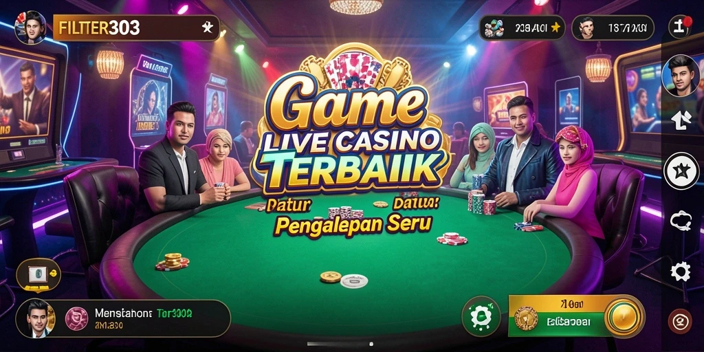 Tampilan gameplay Live Casino yang mendebarkan di FILTER303.