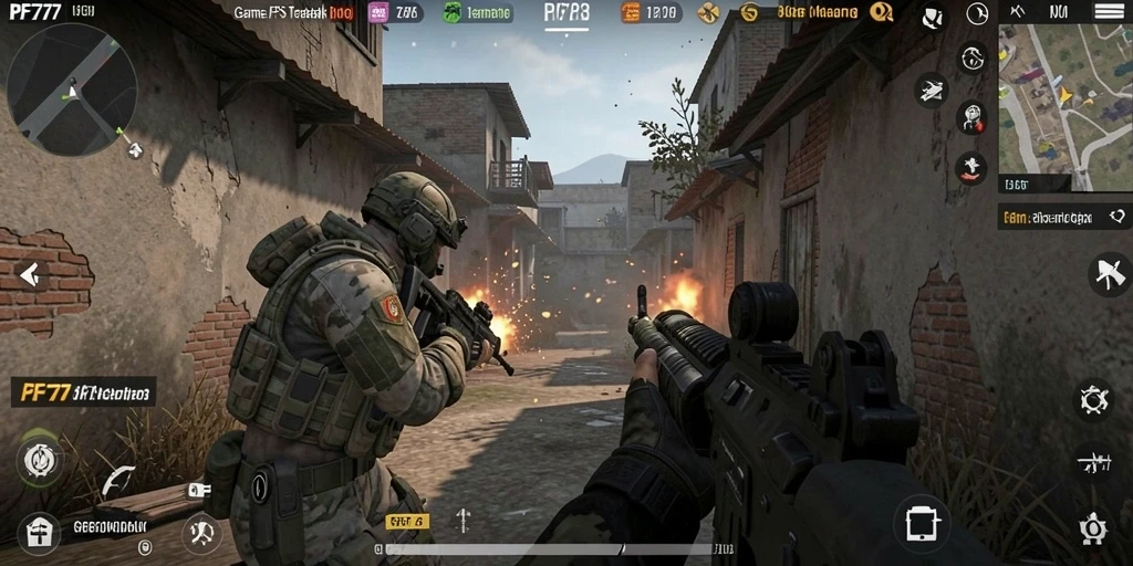 Tampilan gameplay menegangkan dari PF777 yang memikat dan realistis.