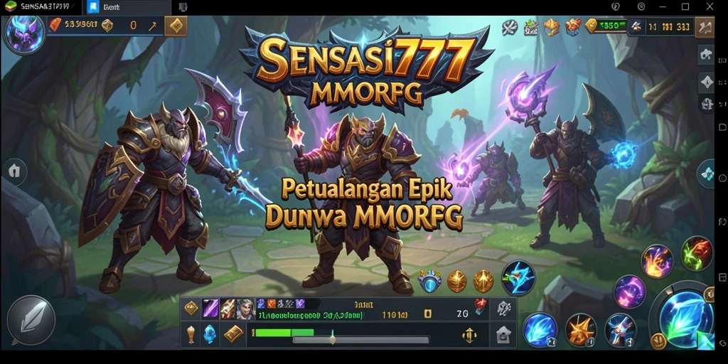 Screenshot menunjukkan aksi seru dalam dunia MMORPG SENSASI777.